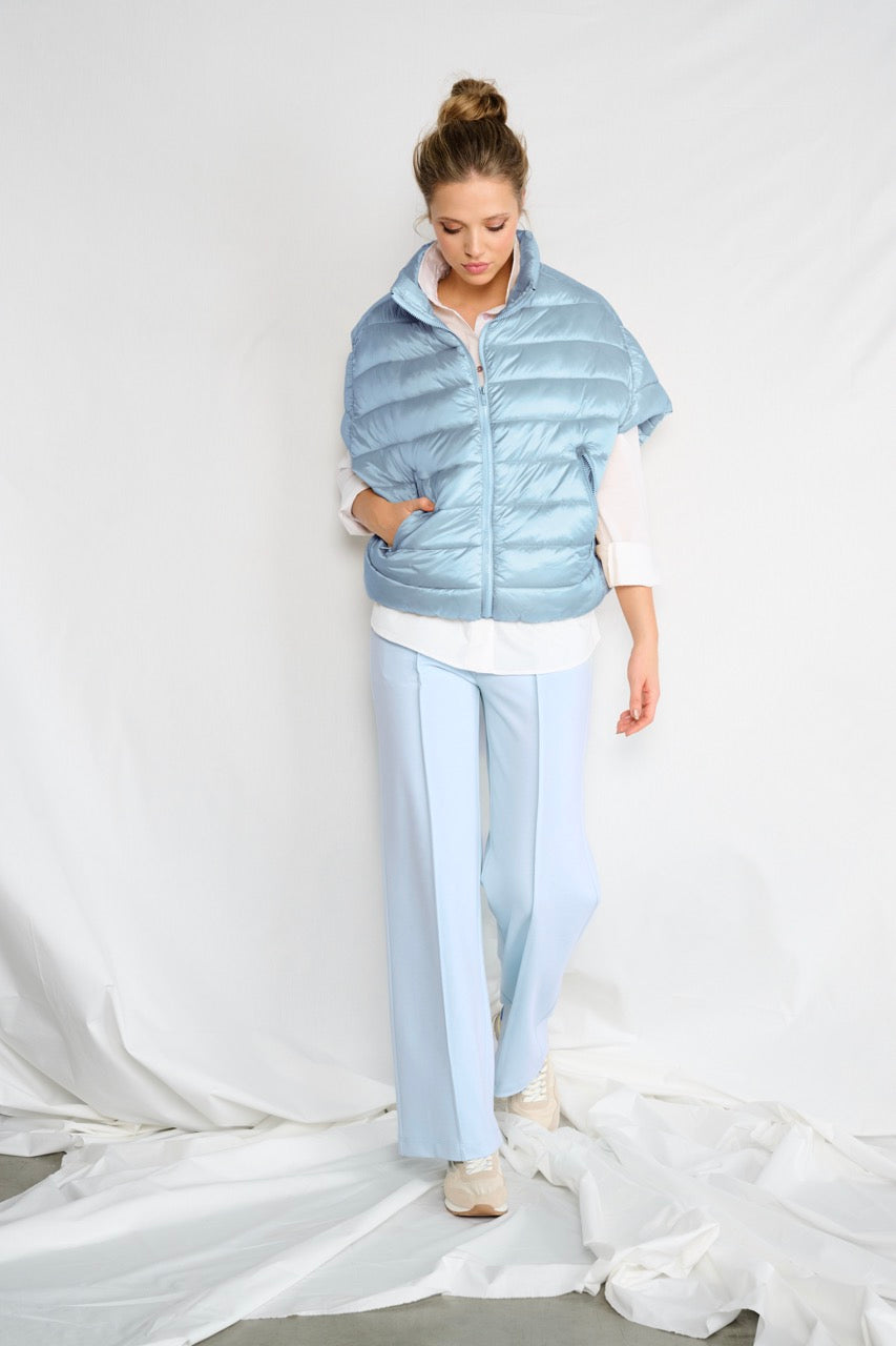 K-design - Wijde broek met plooien (A603Light blue) - What Els!