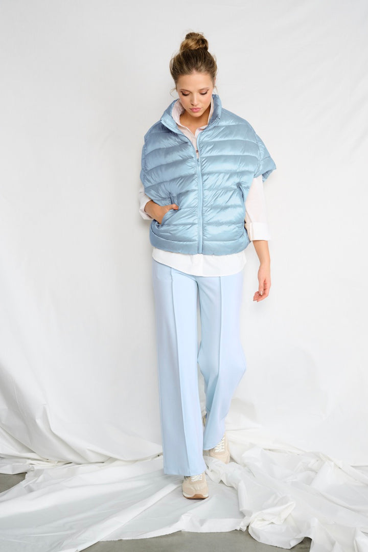 K-design - Wijde broek met plooien (A603Light blue) - What Els!