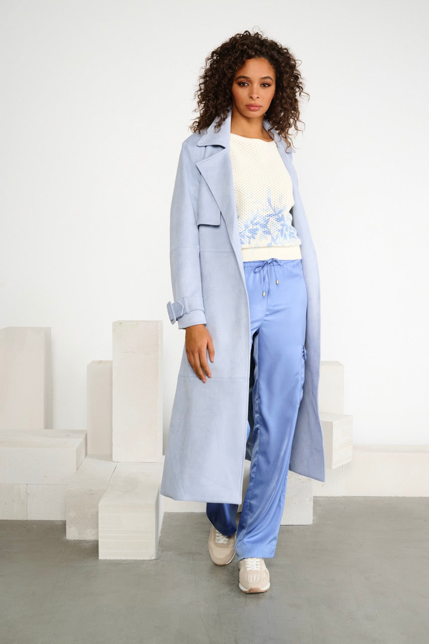 K-design - Cargo broek in satijn look (A673Blue bonnet) - What Els!