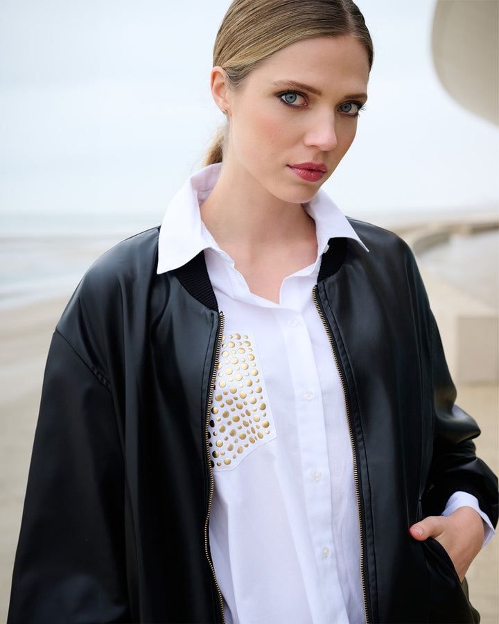 K-Design - Vegan lederen bomber jas (B756)