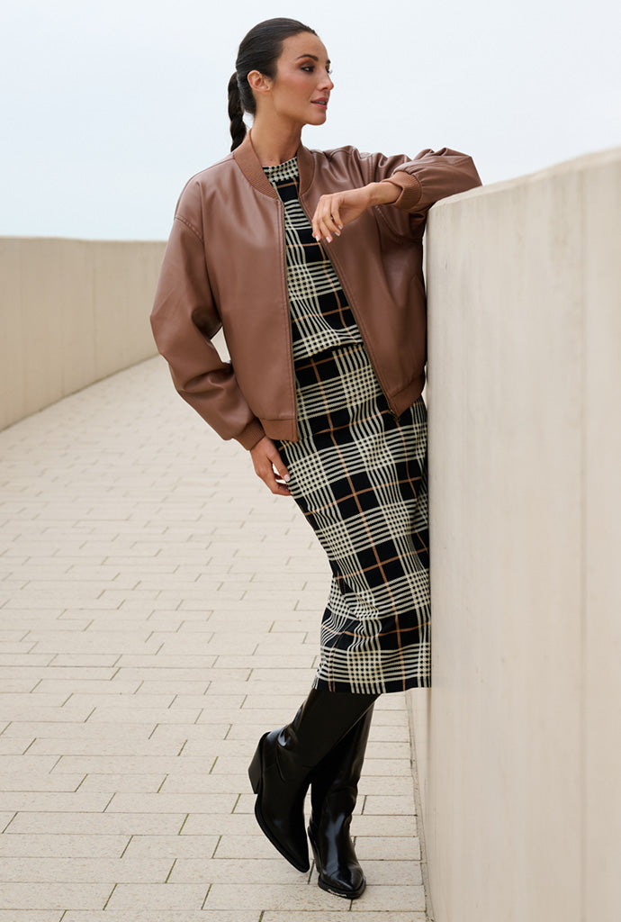 K-Design - Vegan lederen bomber jas (B756)