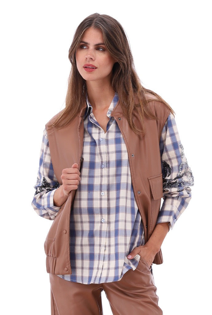 K-Design - Vegan lederen bomber jas (B759)