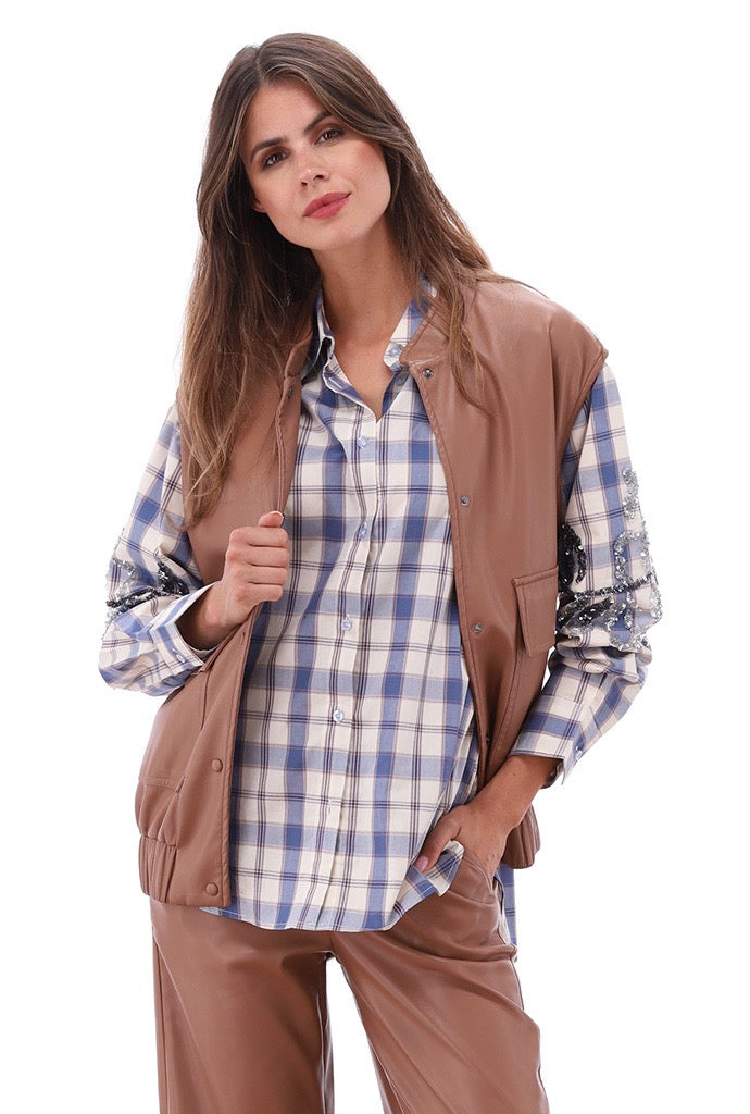 K-Design - Vegan lederen bomber jas (B759)
