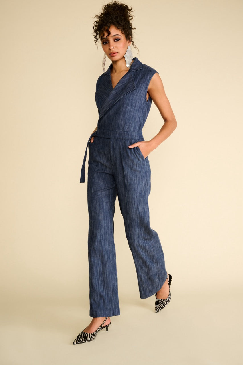 K-design - Jumpsuit in jeans look (A736Dark blue jeans) - What Els!