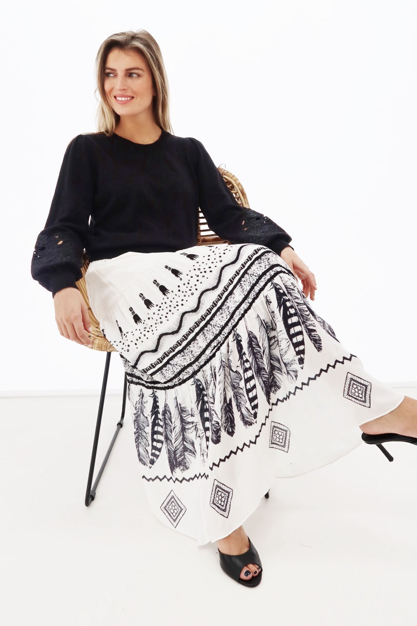 K-design - Rok met print en volant (Y704) - What Els!
