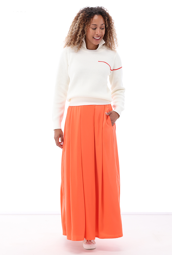 K-design - Rok met plooien (A677Orangeade) - What Els!