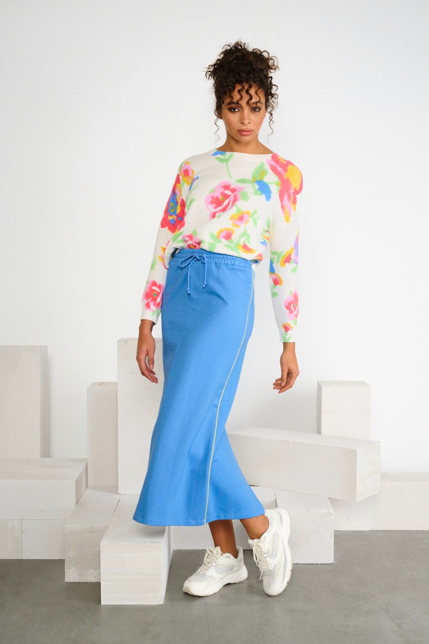 K-design - Pull met bloemenprint en ronde hals (A814Floral design) - What Els!