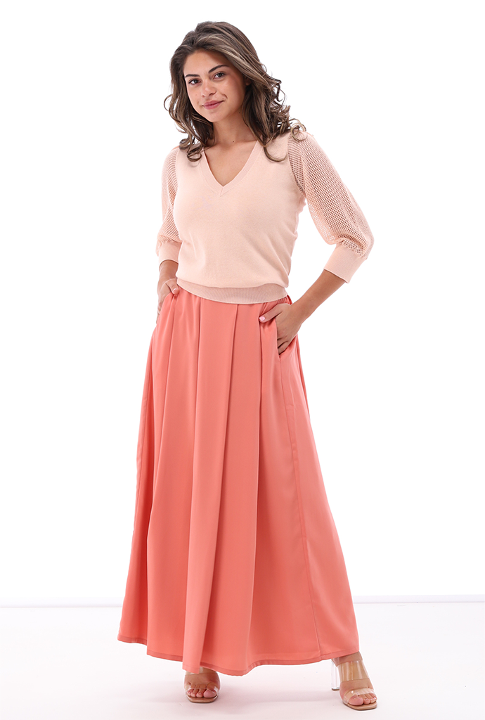 K-design - Pull met V-hals (A836Nude)