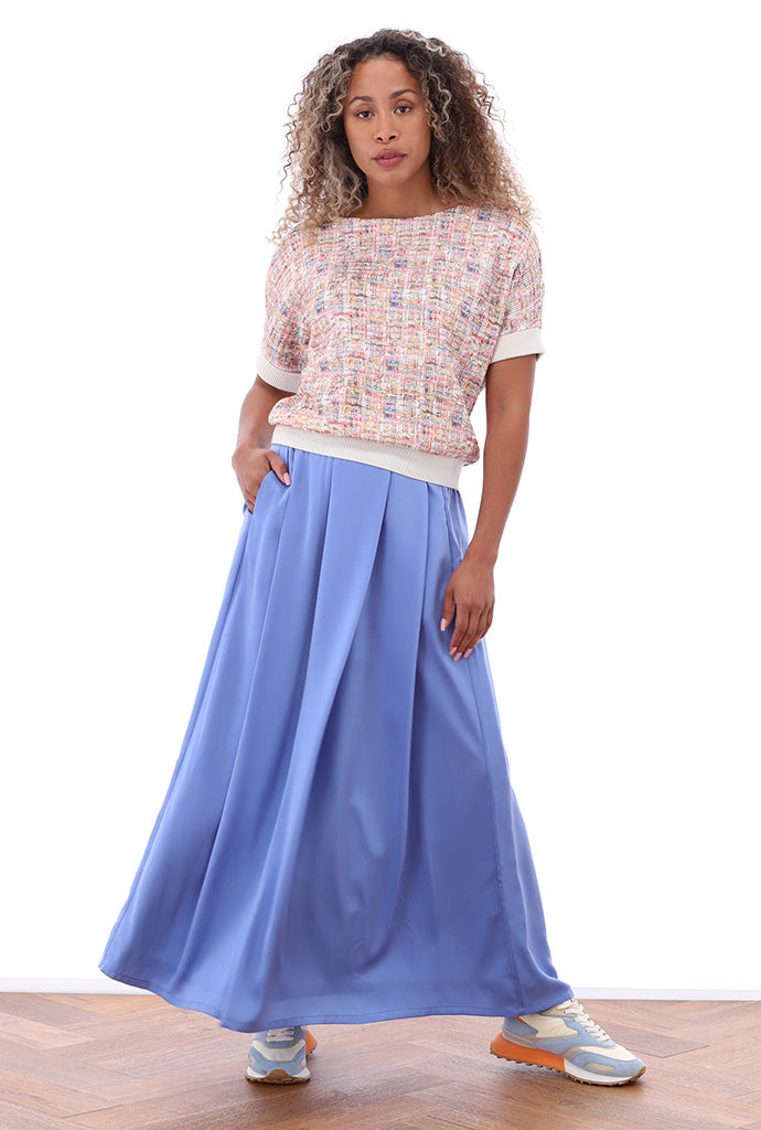 K-design - Rok met plooien (A677Blue bonnet) - What Els!