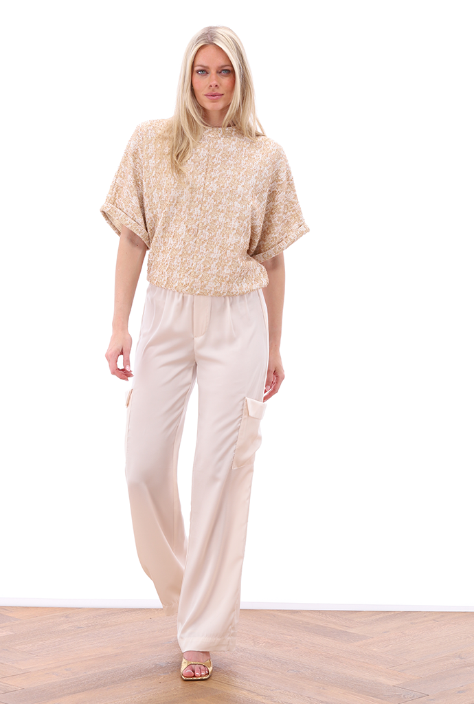 K-design - Cargo broek in satijn look (A673Birch) - What Els!