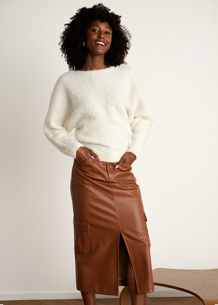 K-design - Vegan lederen cargo rok met split - What Els!