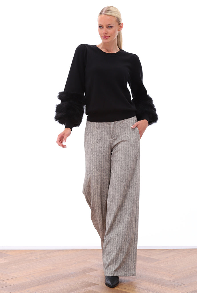 K-design - Wijde broek met visgraat - What Els!