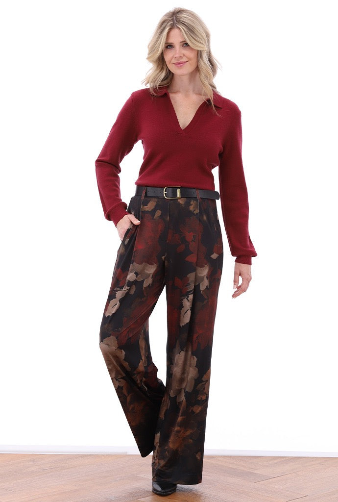 K-Design - Wijde broek met design & bijpassende riem (B125)