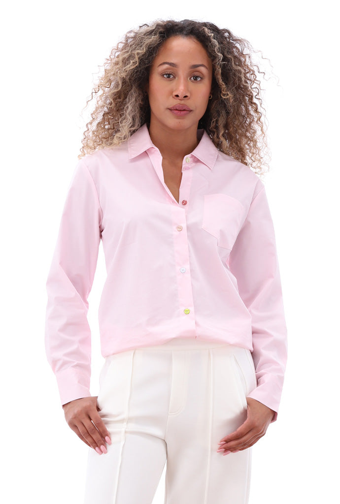 K-design - Blouse met gekleurde knopen (A754barely pink) - What Els!