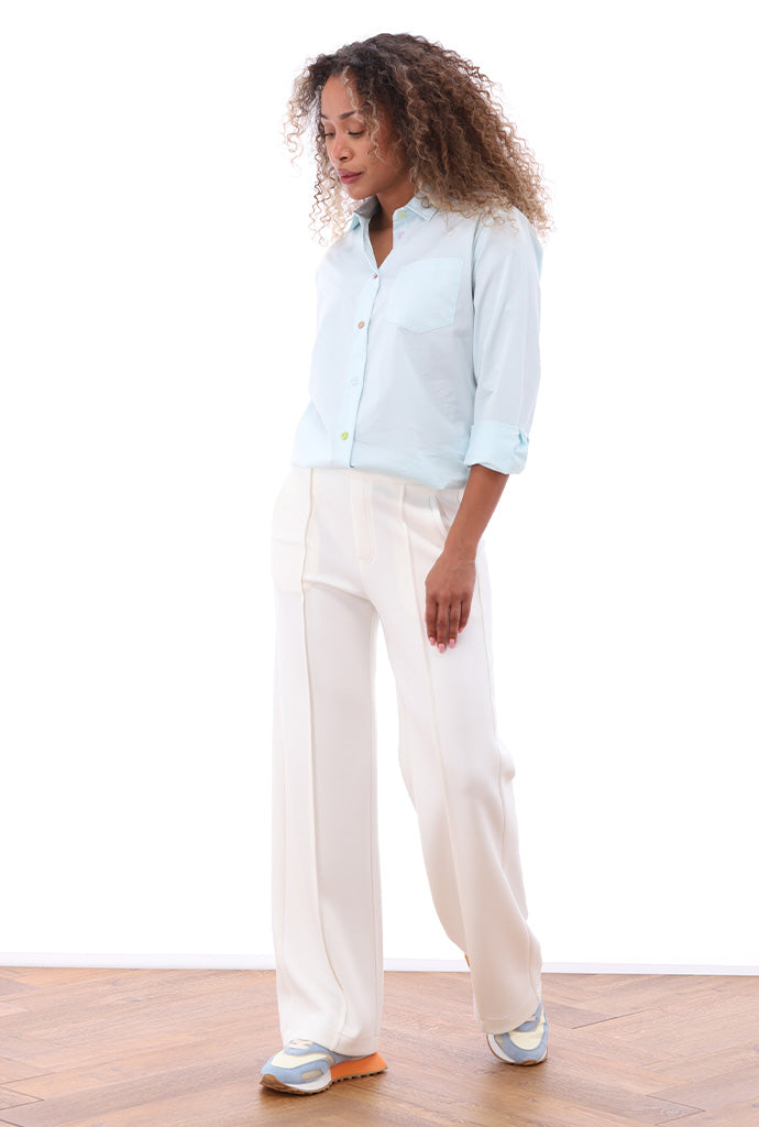 K-design - Blouse met gekleurde knopen (A754Wan blue) - What Els!