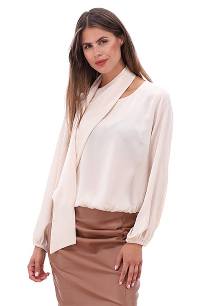 K-Design - Vegan lederen rok met split (B753)