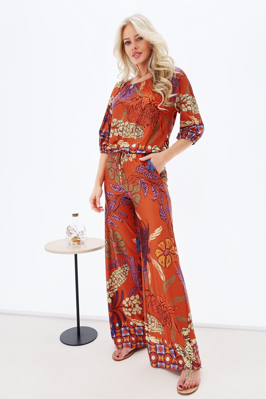 K-design - Topje off shoulder met print (Y140) - What Els!