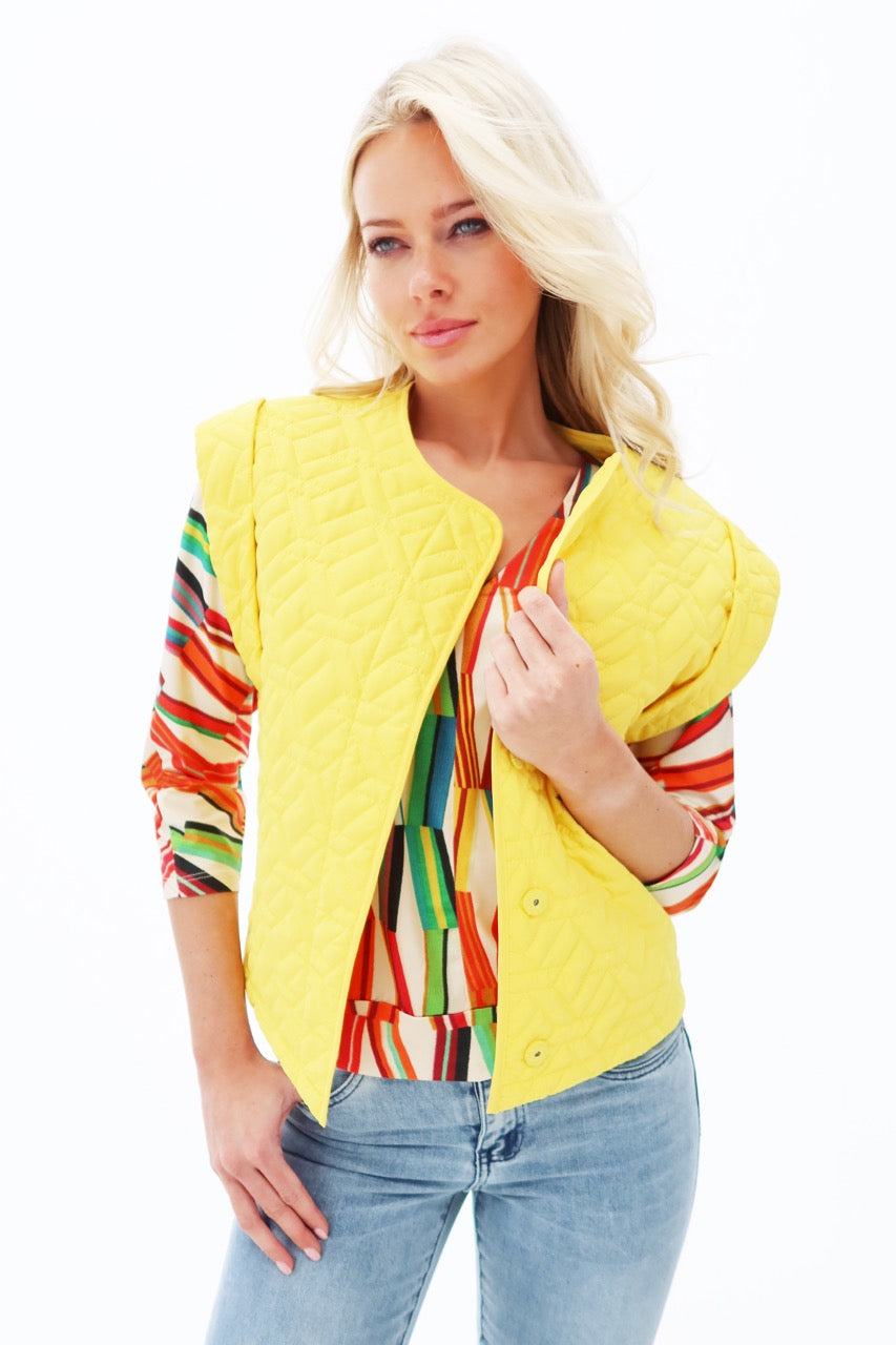 K-design - Gewatteerde gilet met brede schouders (Y901) - What Els!