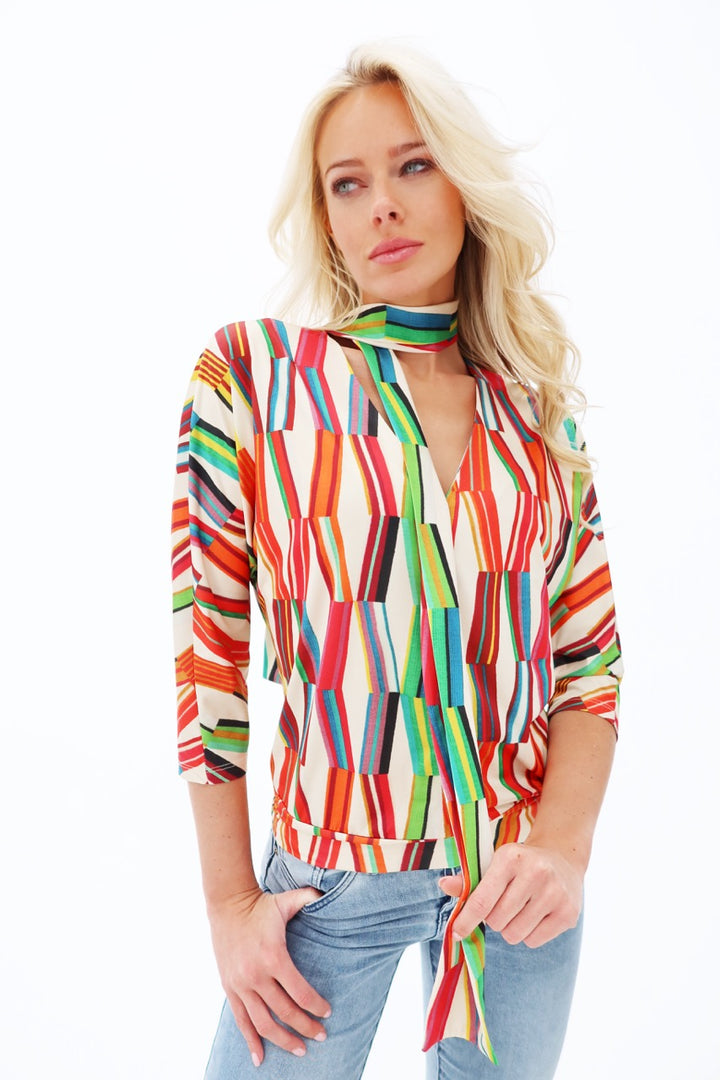 K-design - Topje met print en sjaaltje (Y389) - What Els!