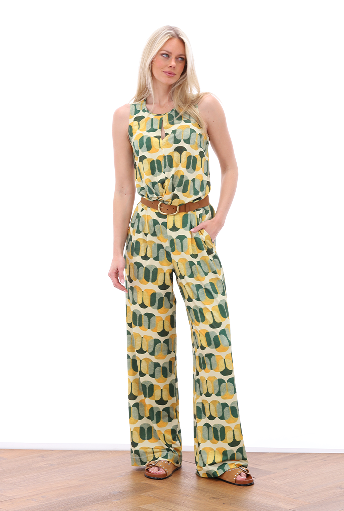 K-design - Broek met print en bijpassende riem (A211P985) - What Els!
