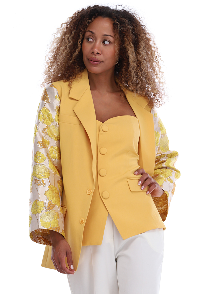K-design - Blazer in kimono stijl (A610Golden apricot)