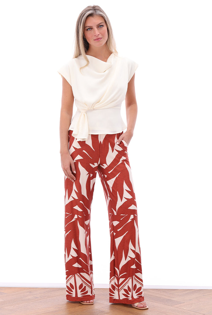 K-design - Broek met print en bijpassende riem (A111P909) - What Els!