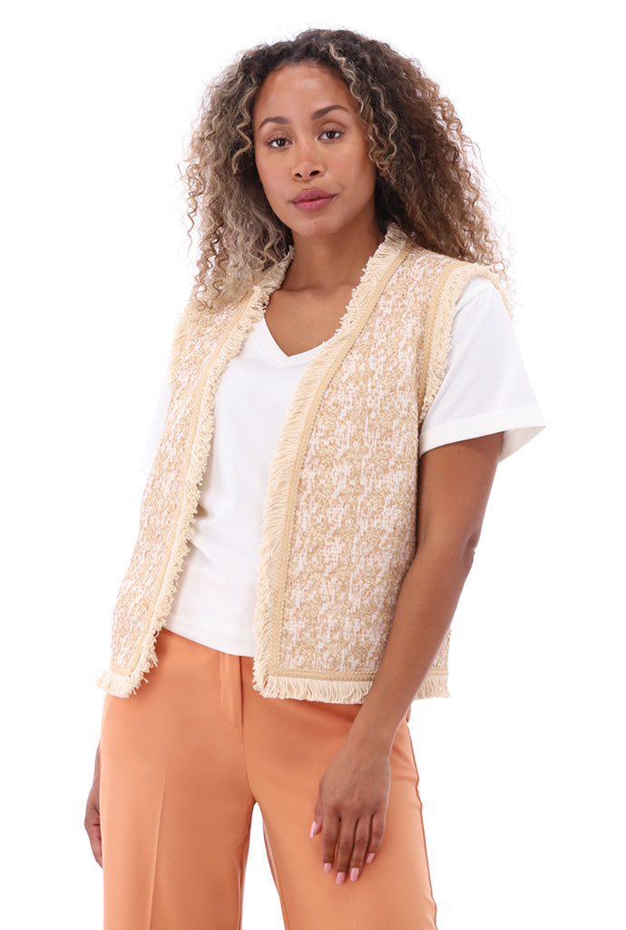 K-design - Effen broek met rits (A601Coral gold) - What Els!