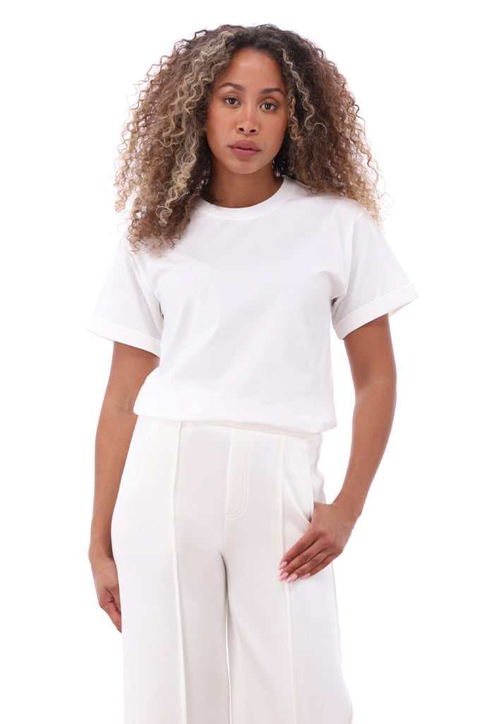 K-design - T-shirt ronde hals (A791Ecru) - What Els!