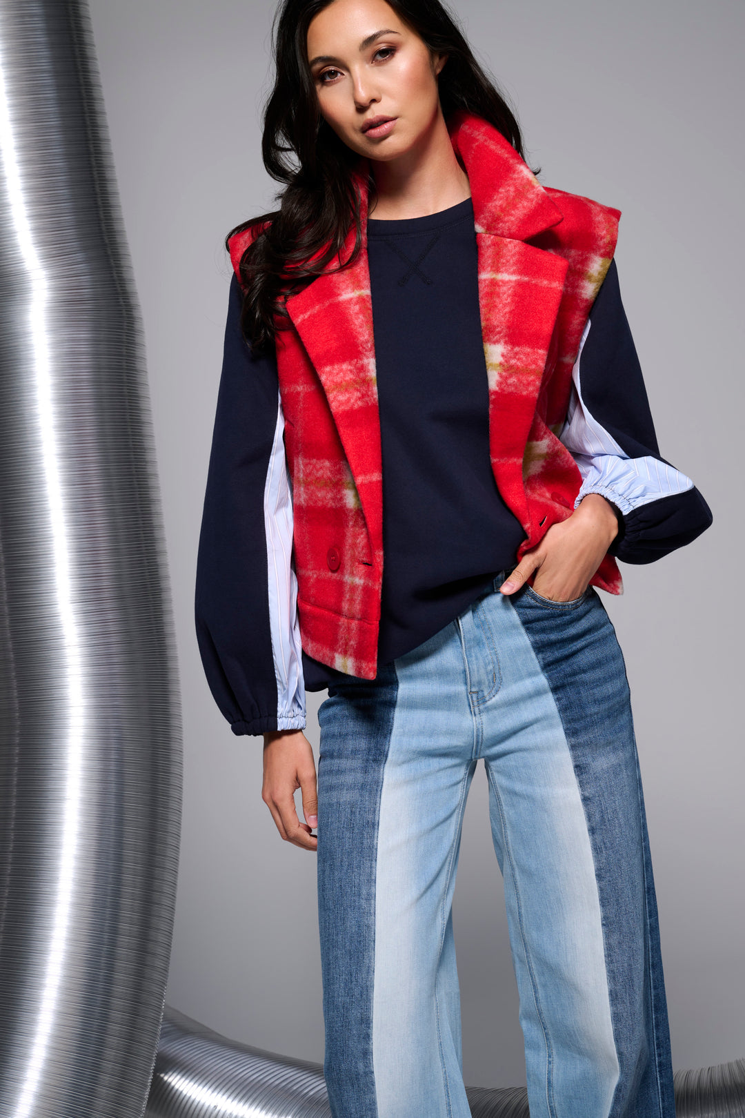 You're My Lobster — Geruite gilet — publicity red sweater
