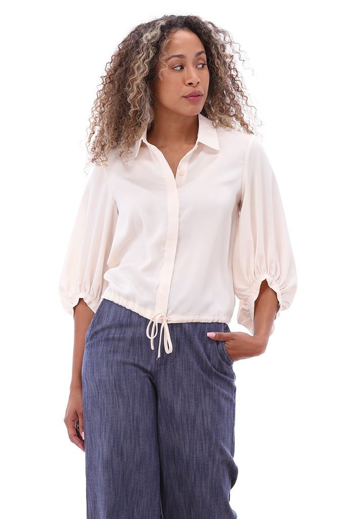 K-design - Blouse in satijn look (A674Birch) - What Els!