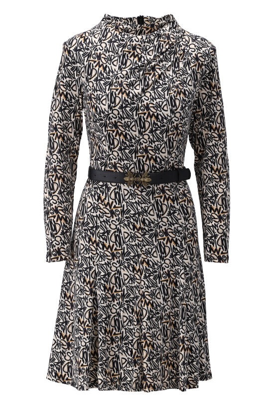 K-design - Mini dress met tekstprint en bijpassende riem (X130) - What Els!