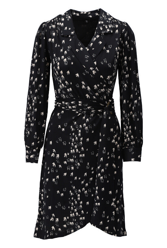 K-design - Mini dress crossover met vogelprint in blazerstyle (X134) - What Els!