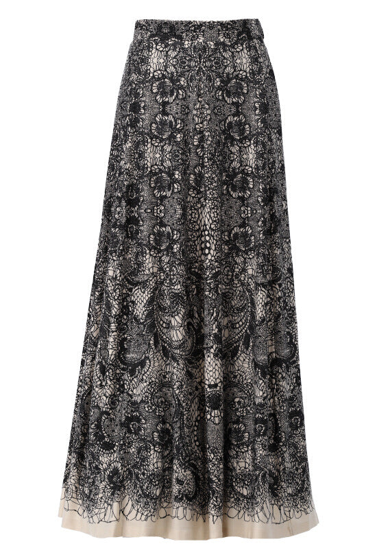 K-design - Rok met print, kant en afneembare volumineuze voering (X202) - What Els!