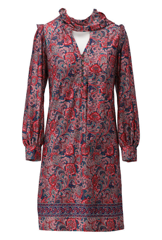 K-design - Mini dress met print en sjaaltje (X217) - What Els!