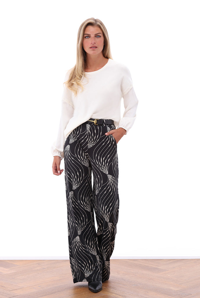 K-design - Broek met print en bijpassende riem - What Els!