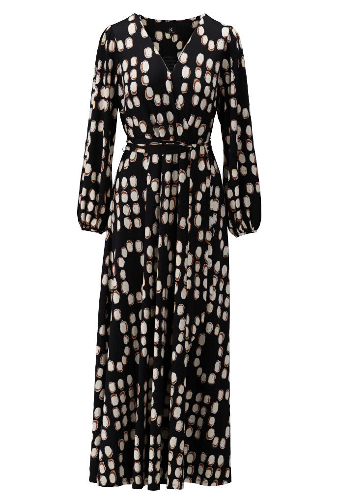 K-design - Maxi dress crossover met print en V-hals - What Els!