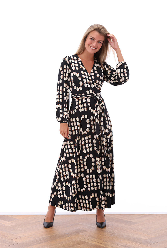K-design - Maxi dress crossover met print en V-hals - What Els!