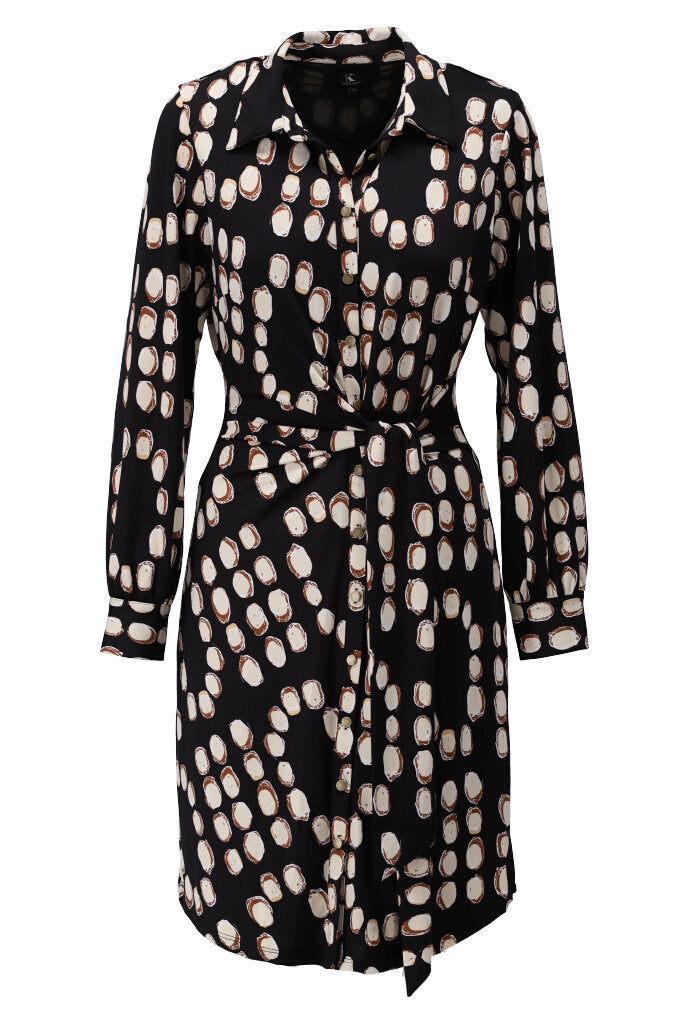 K-design - Mini dress met print en knopen - What Els!