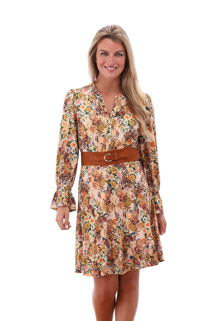 K-design - Mini dress met print en bijpassende riem - What Els!