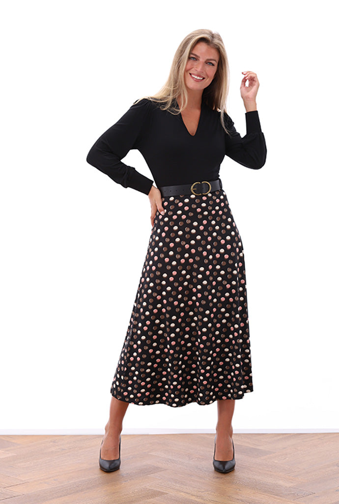 K-design - Maxi dress met zwart bovenstuk en bijpassende riem - What Els!