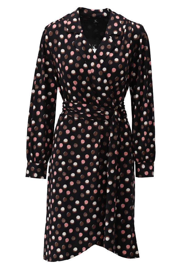 K-design - Mini dress crossover met print en stoffen riem - What Els!