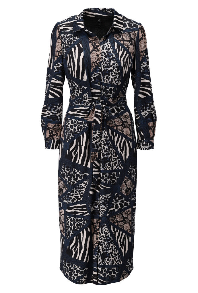 K-design - Maxi dress met print en trekkoord - What Els!