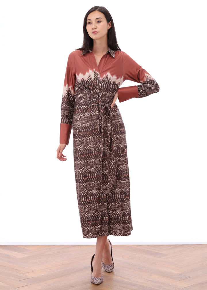 K-design - Maxi dress met print, knopen en vast striklint - What Els!