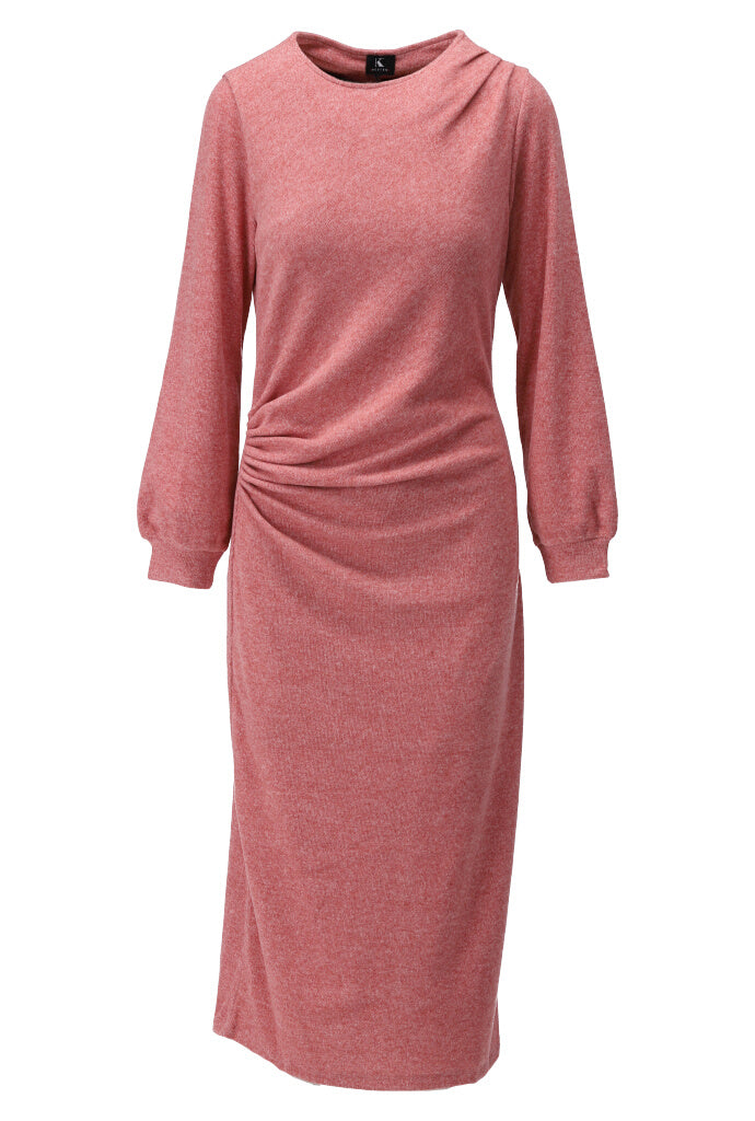 K-design - Effen maxi dress met ronde hals - What Els!