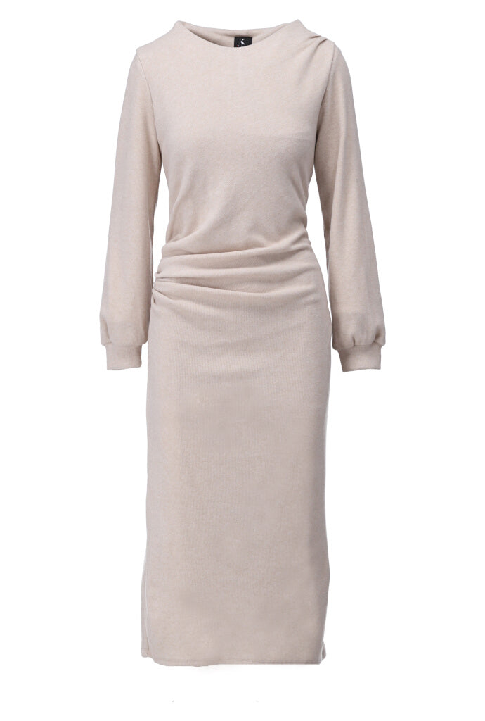 K-design - Effen maxi dress met ronde hals - What Els!