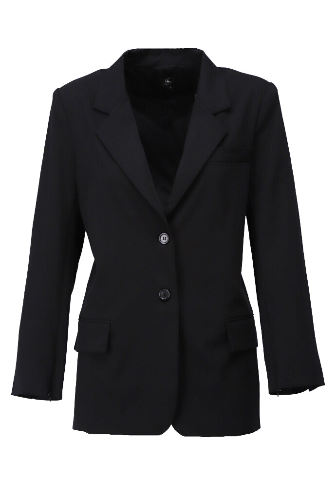 K-design - Effen blazer met rits in mouw - What Els!