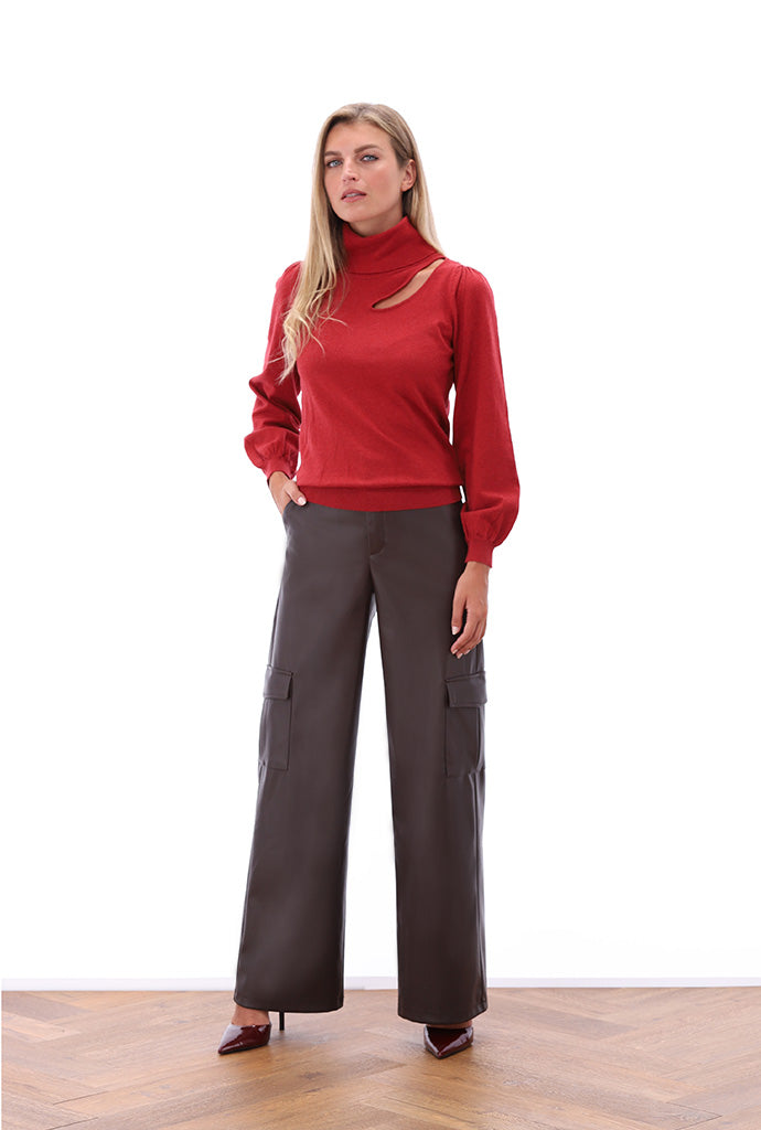 K-design - Vegan lederen cargo broek - What Els!