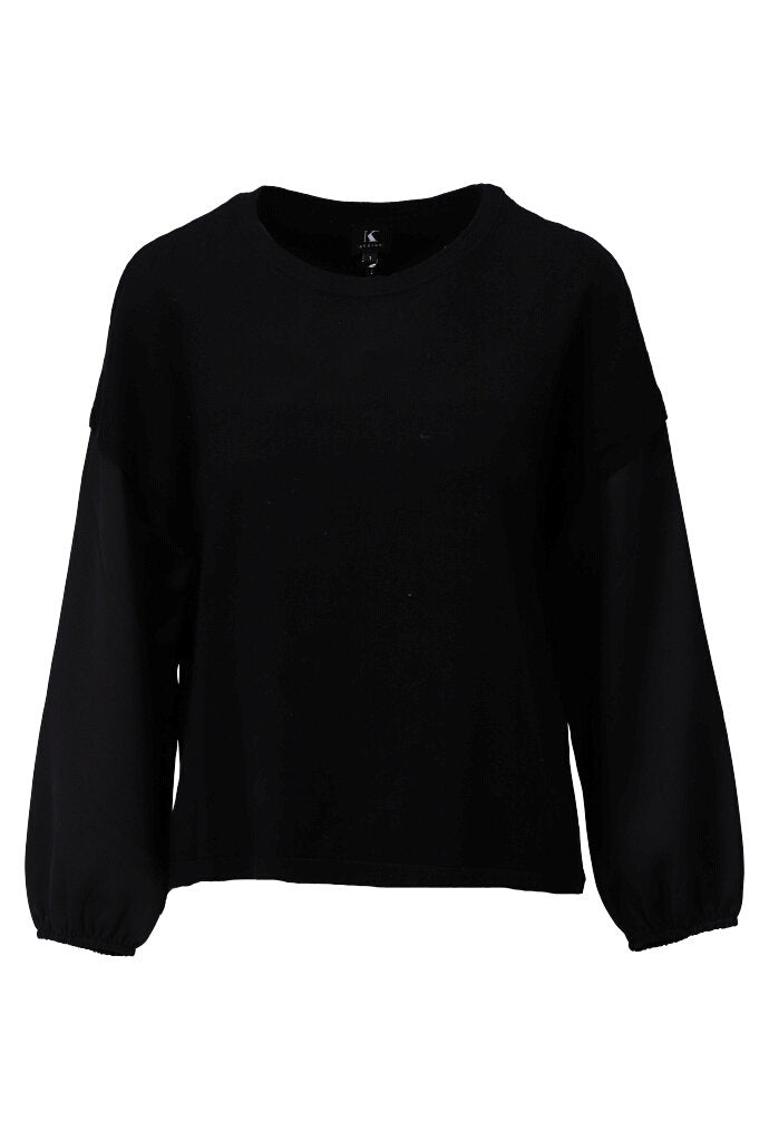 K-design - Pull met ronde hals en satijn - What Els!