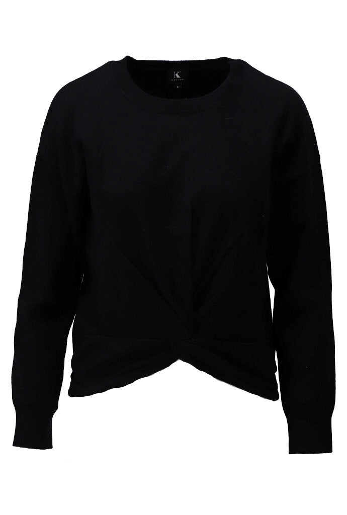 K-design - Pull met ronde hals en speciale knoop - What Els!