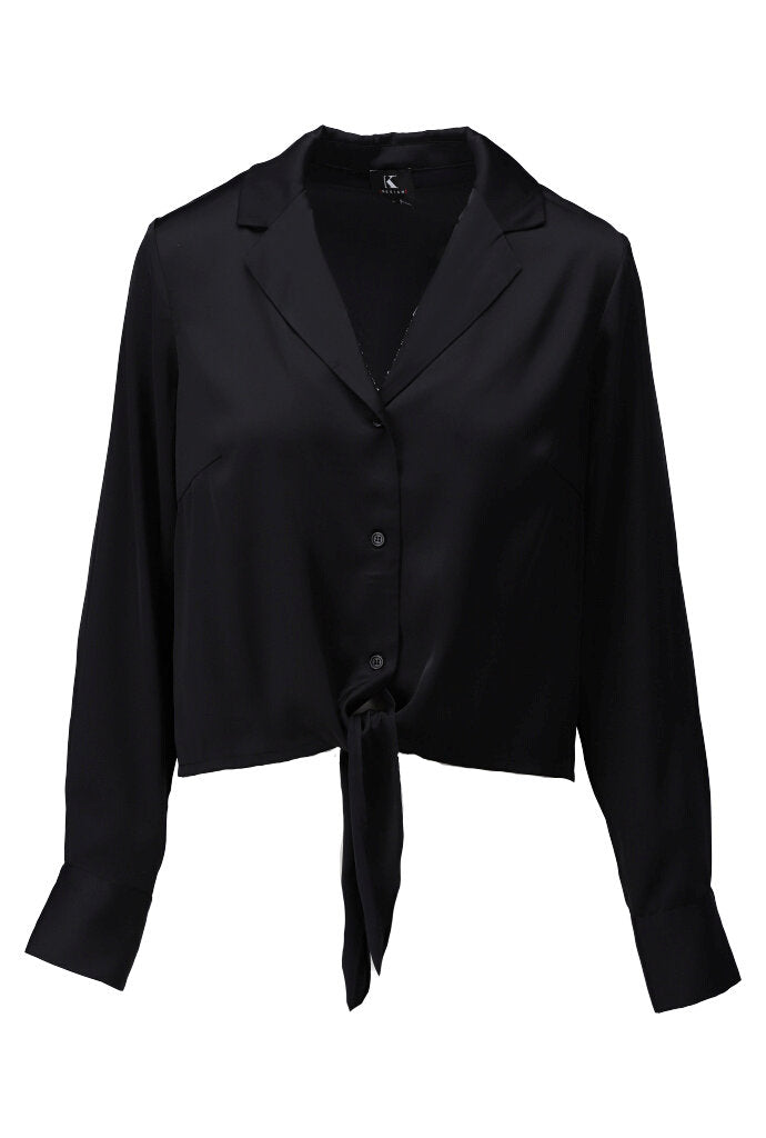 K-design - Blouse in satijn look met knoop - What Els!